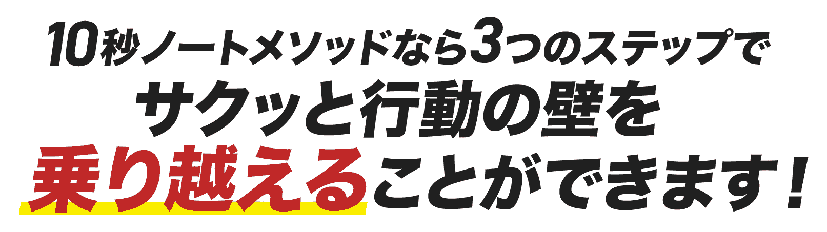 3つのステップでサクッと行動の壁を乗り越えることができます！